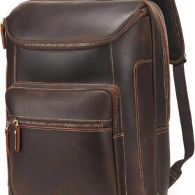 Genuine Leather Men’s Casual Travel Shoulder Backpack
