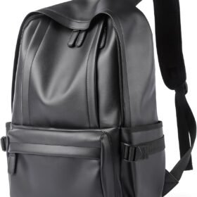 Women’s PU Leather Laptop Backpack Purse for Work and Travel