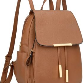 Unisex PU Leather Business Travel Laptop Backpack