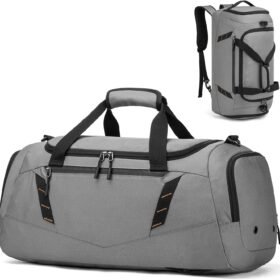Travel Duffle Bag Sports Gym Duffel bag, Grey, 22 Inches, Travel Duffle Bag Backpack