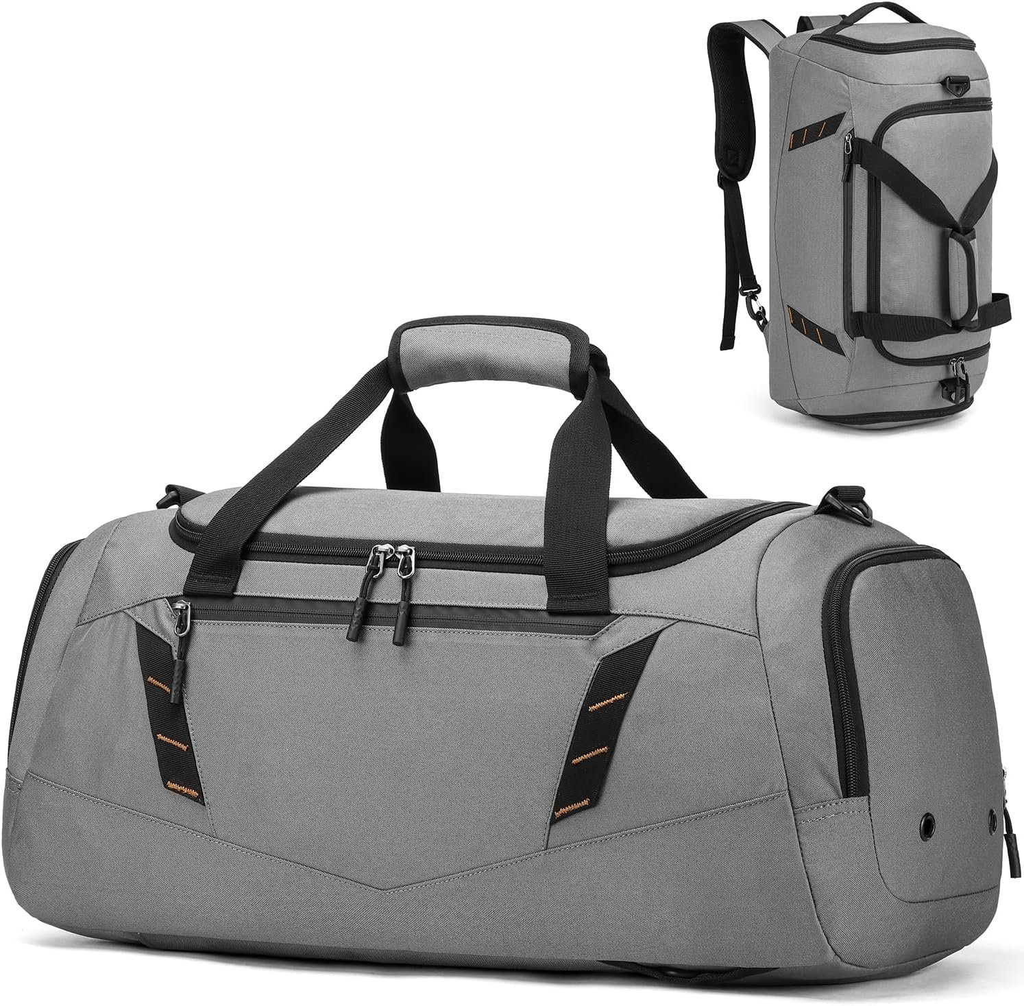 Travel Duffle Bag Sports Gym Duffel bag, Grey, 22 Inches, Travel Duffle Bag Backpack